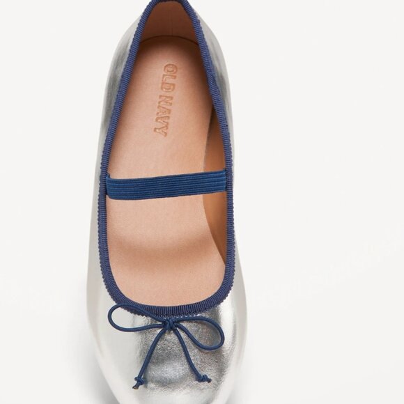 Old Navy Shiny Metallic Ballet Flats for Girls - Picture 2 of 8